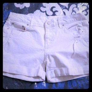 Gap white distressed Jean shorts 25r